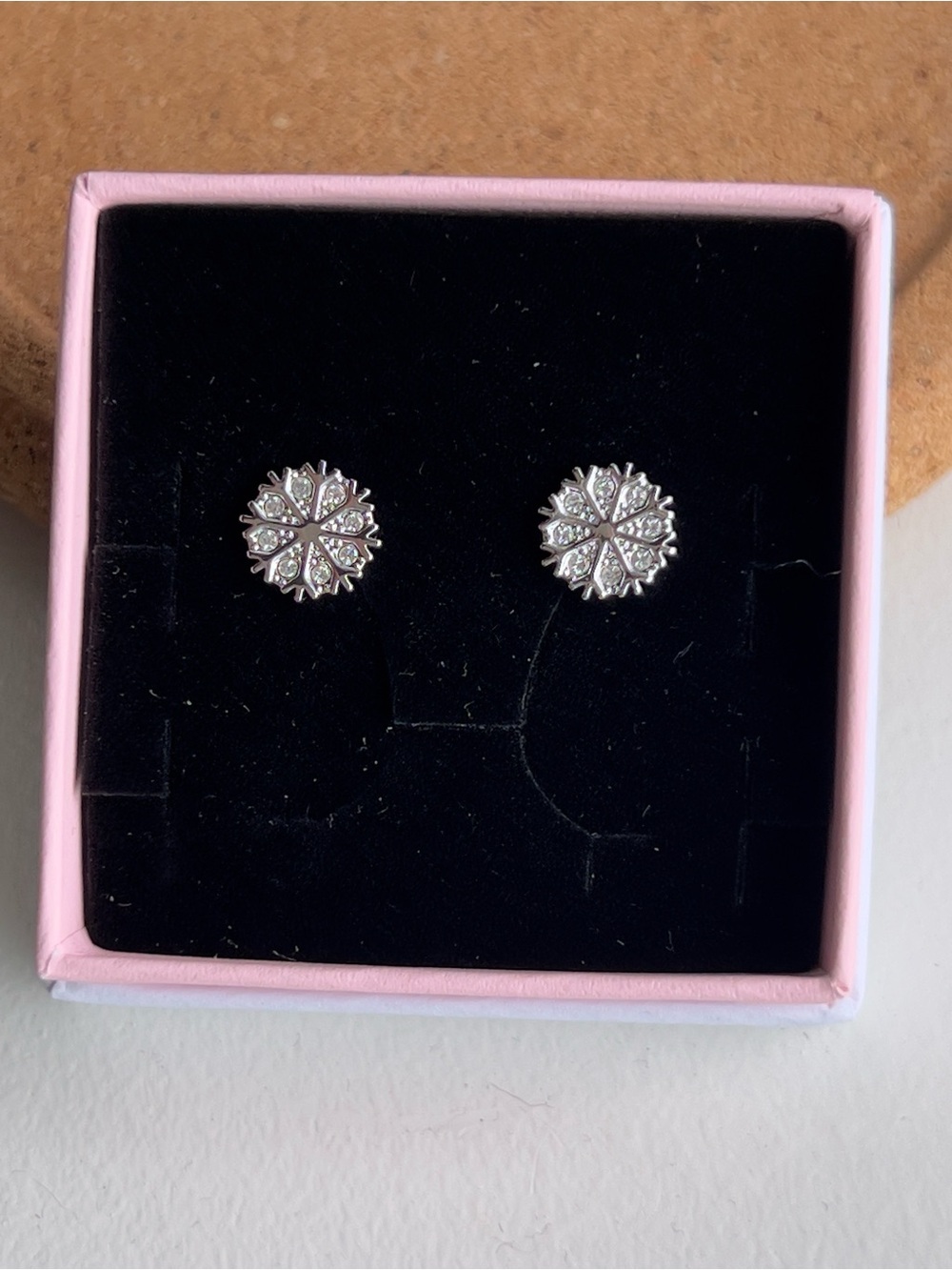Swarovski Silver Floral Crystal Stud Earrings